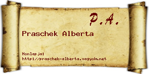 Praschek Alberta névjegykártya